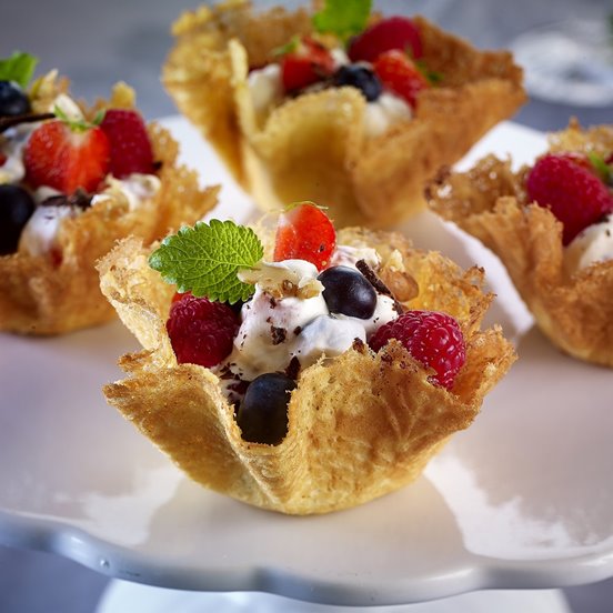Krumkake med bærkrem